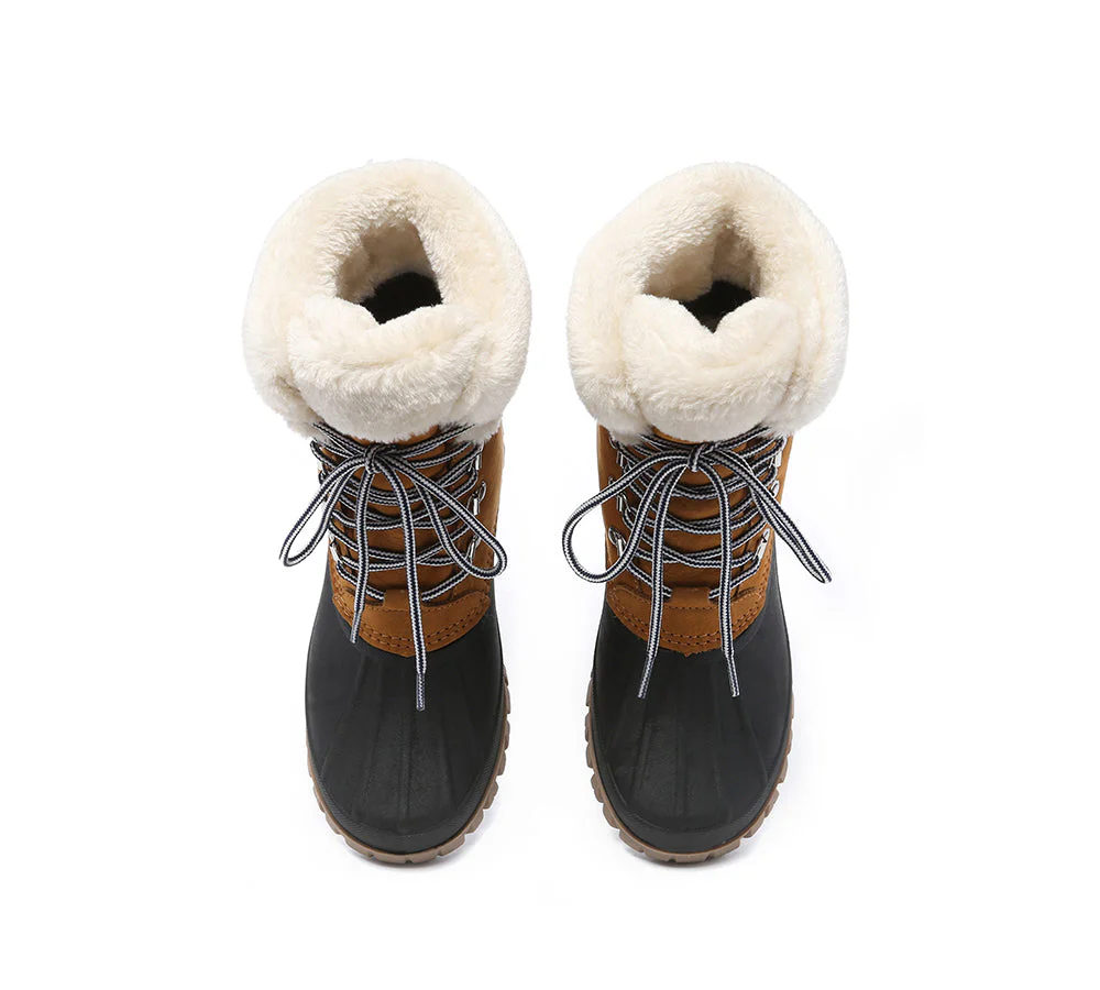 AUSTRALIAN SHEPHERD? Women Lace Up Chunky Snow Boots Natalia