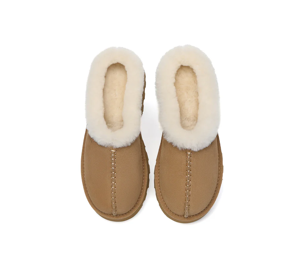 AUSTRALIAN SHEPHERD? UGG Slippers Sheepskin Wool Ankle Chunky Platform Adrian