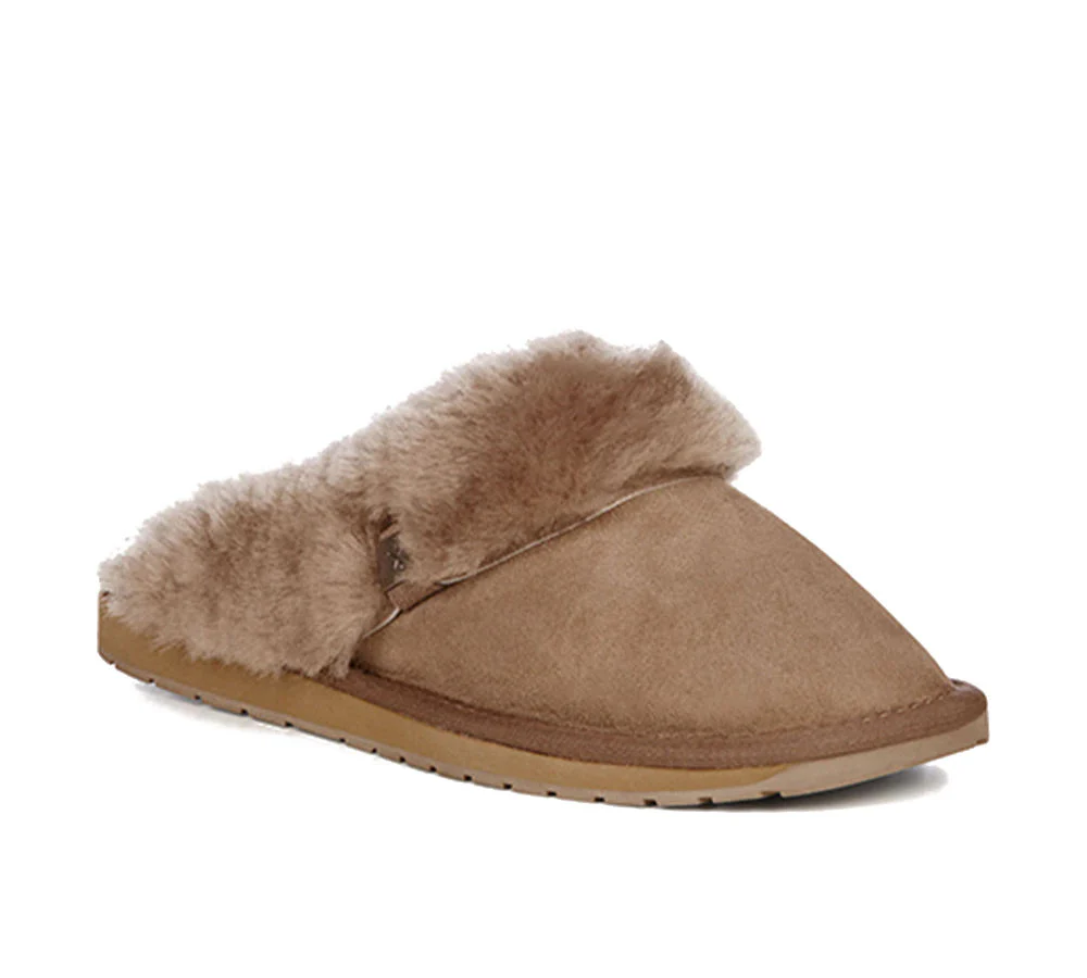 EMU? UGG Slippers Australian Made Sheepskin Wool Scuff Platinum Eden