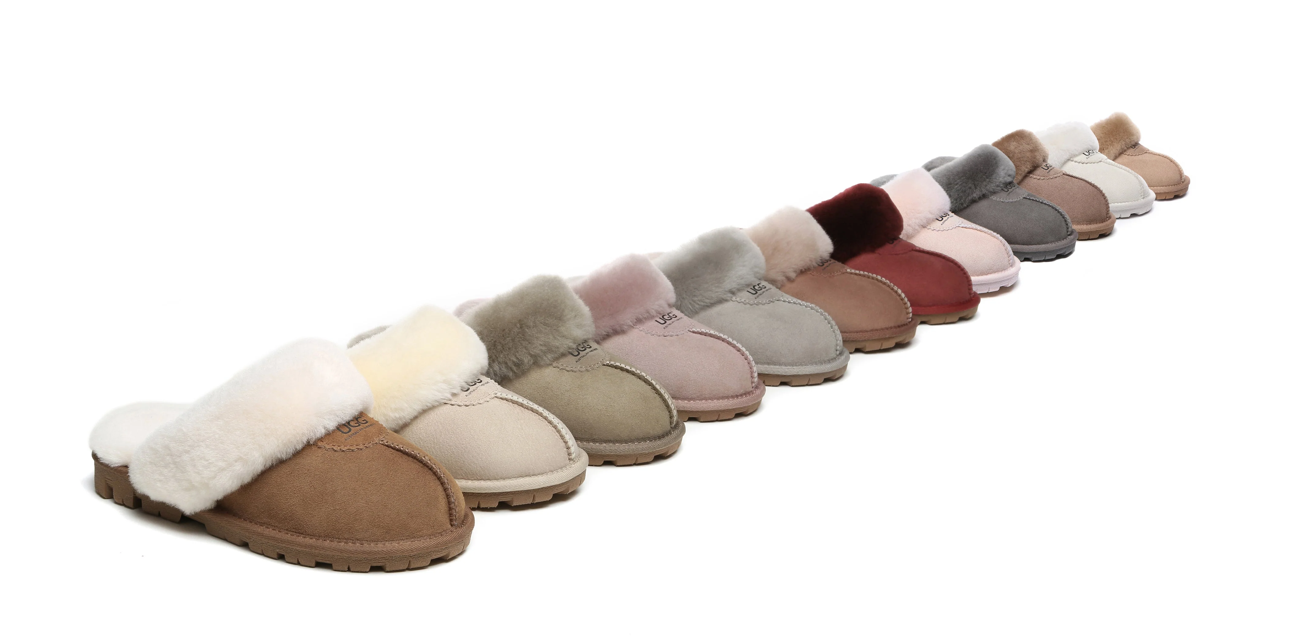 AUSTRALIAN SHEPHERD? UGG Slippers Double Face Sheepskin Wool Scuff Waffle