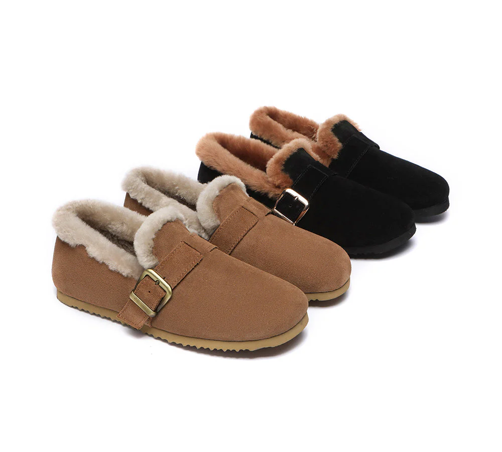 AUSTRALIAN SHEPHERD? UGG Slippers Women Shearling Lined Suede Mona