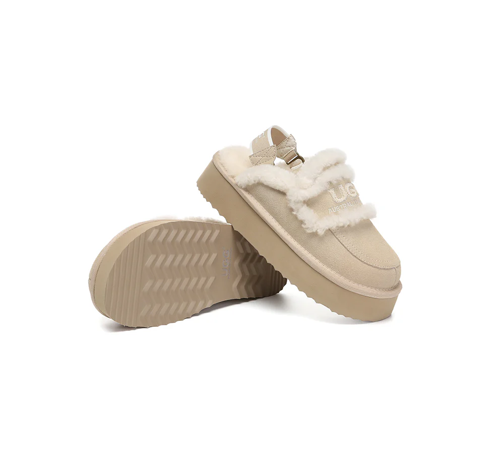 AUSTRALIAN SHEPHERD? UGG Slippers Women Removable Strap Slingback Platform Rilee