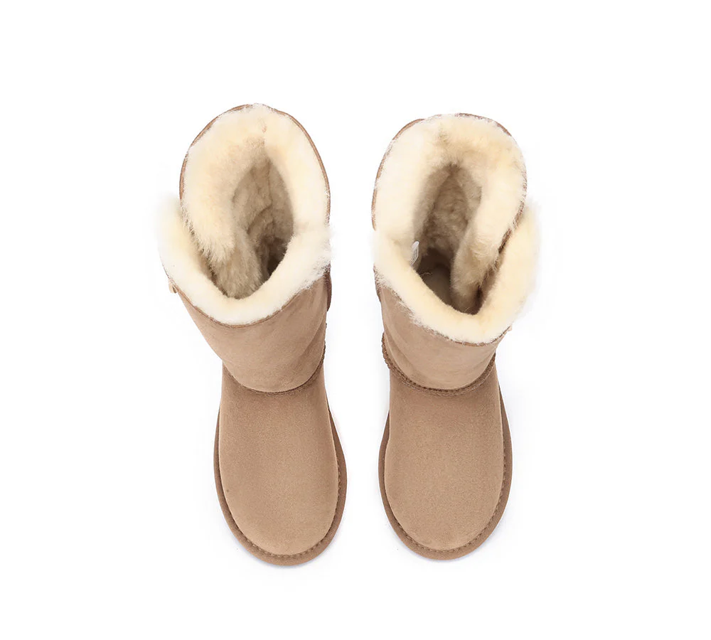 AUSTRALIAN SHEPHERD? UGG Boots Double Face Sheepskin Wool Tall Triple Button