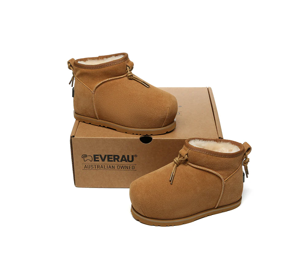 UGG EVERAU? UGG Boots Women Sheepskin Wool Mini Ankle Euro Loaf Palmer