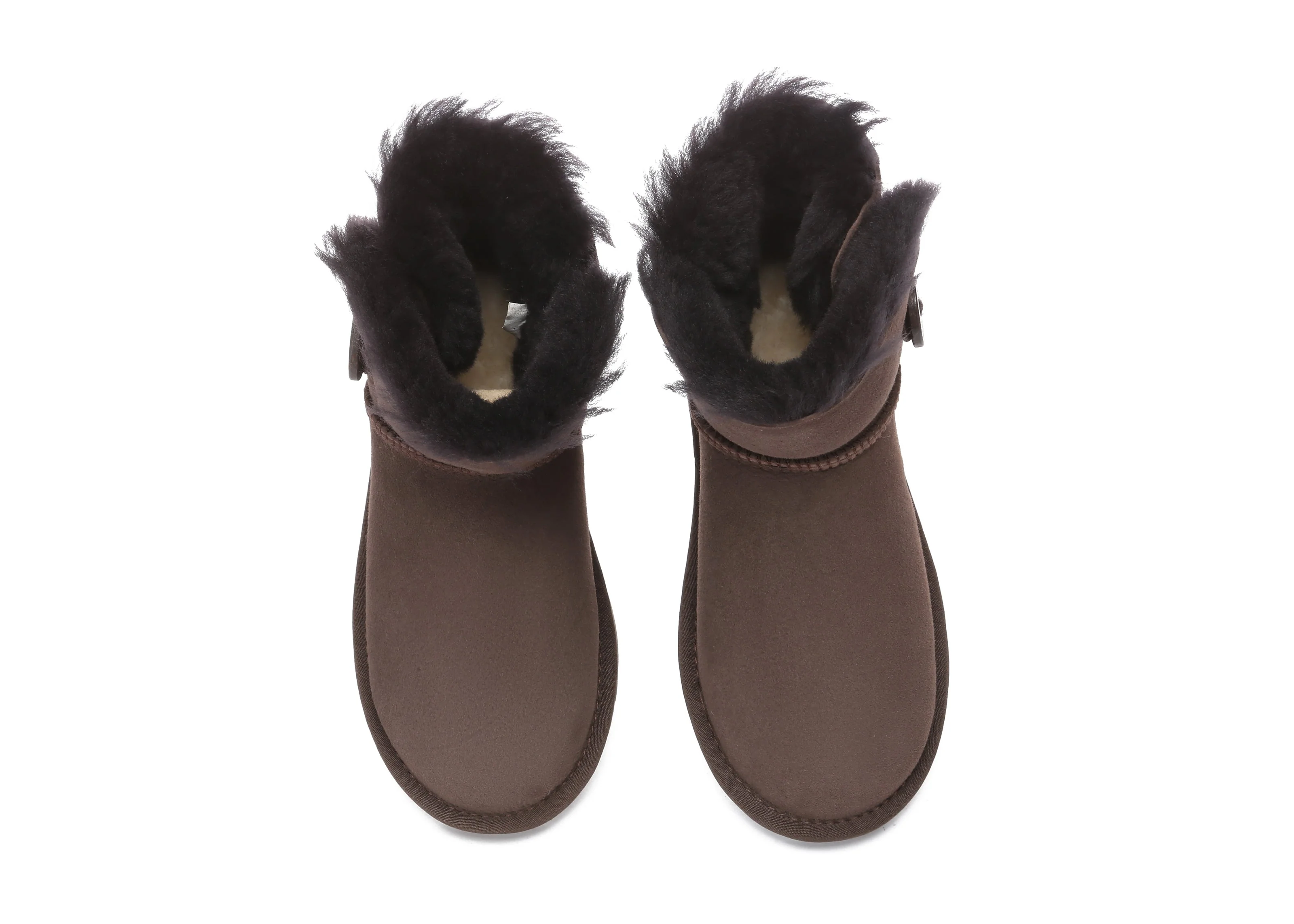 AUSTRALIAN SHEPHERD? UGG Boots Double Face Sheepskin Wool Mini Button