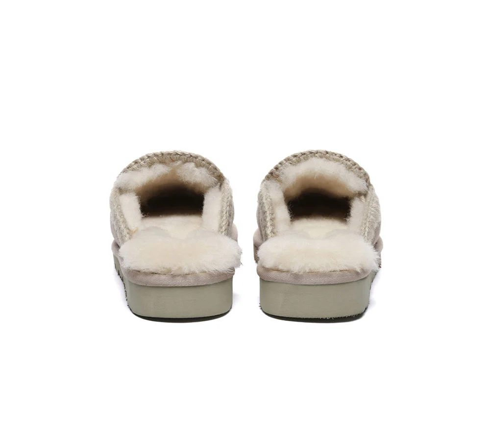 AUSTRALIAN SHEPHERD? UGG Slippers Women Sheepskin Wool Knitted Sophia