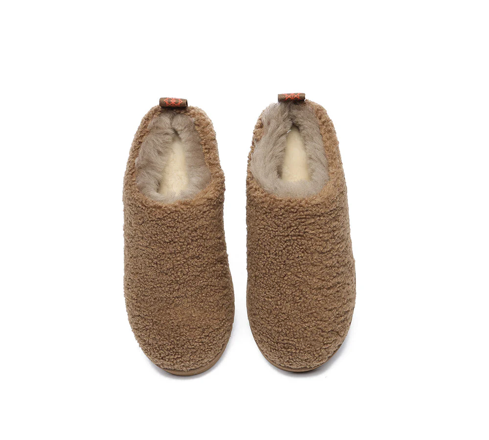 EVERAU? UGG Slippers Sheepskin Wool Plush Ankle Teddycozy