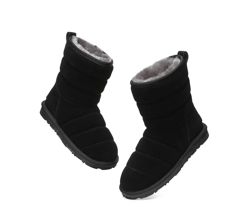 EVERAU? UGG Boots Sheepskin Wool Short Puffer
