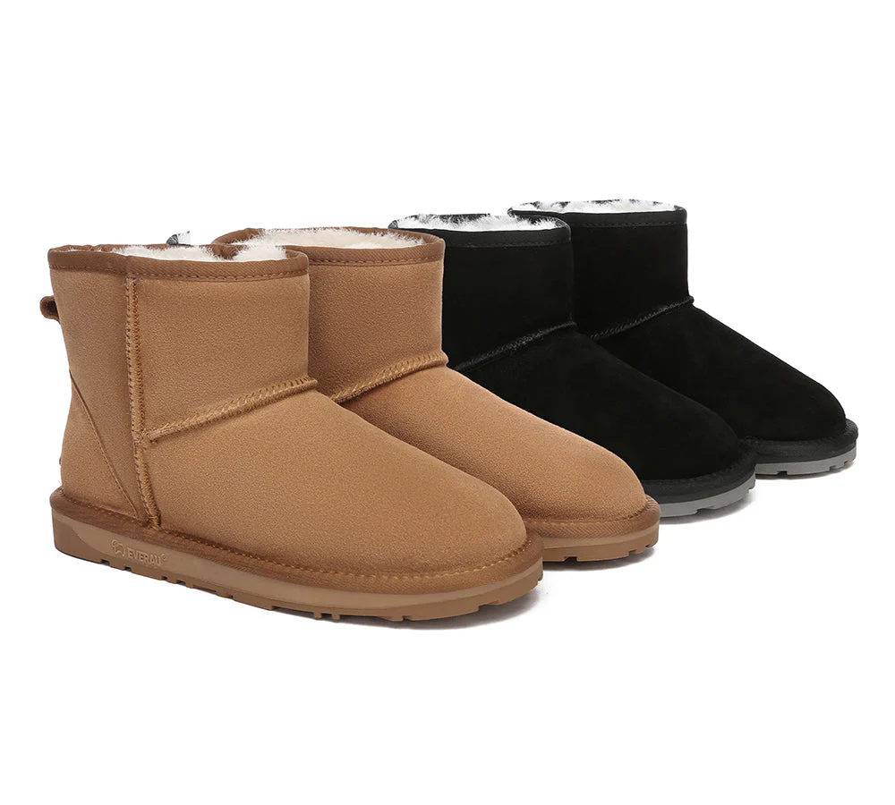 EVERAU? UGG Boots Sheepskin Wool Ankle Mini Classic Suede