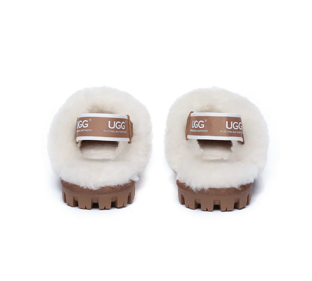 AUSTRALIAN SHEPHERD? 2-Way Style UGG Slippers Sheepskin Wool Removable Strap Slingback Suzie ll