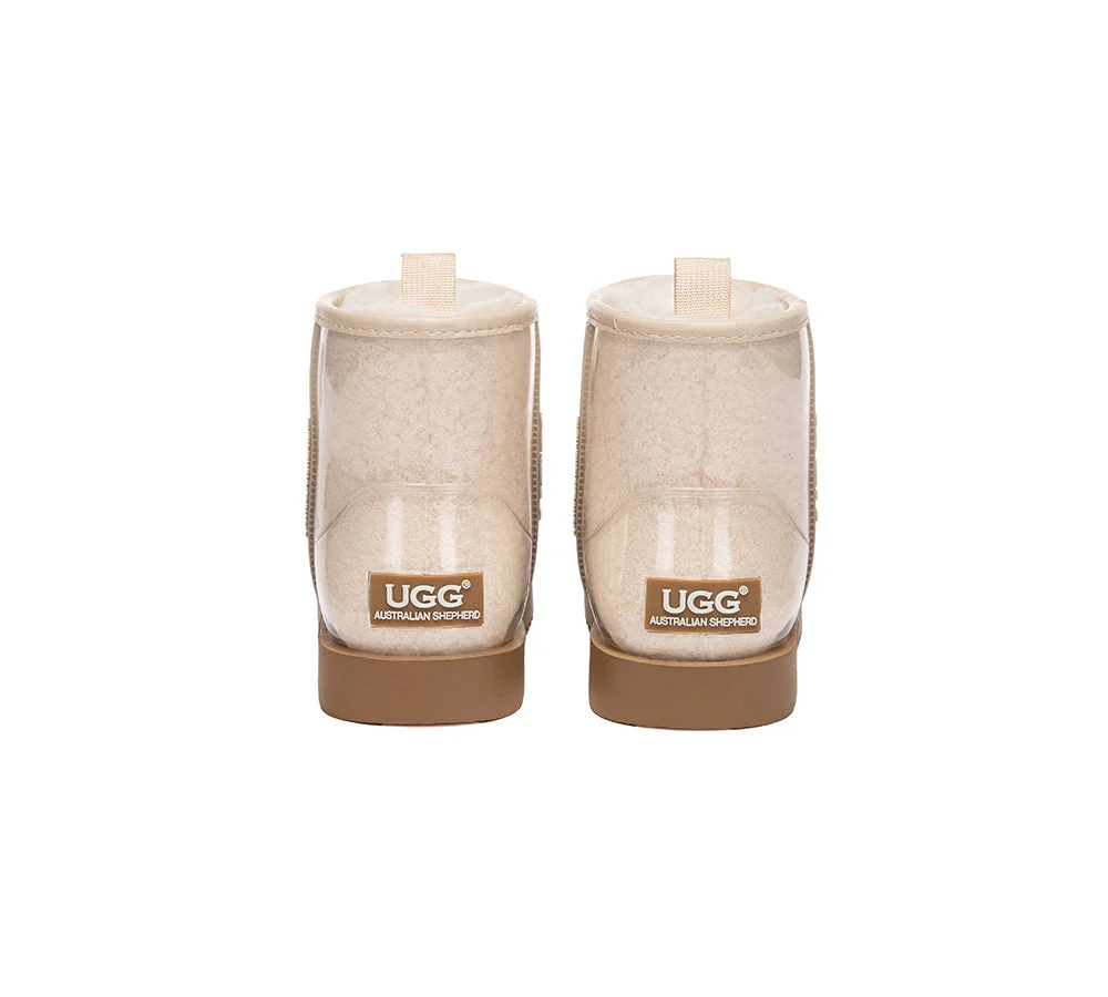 AUSTRALIAN SHEPHERD? UGG Boots Women Clear Waterproof Shearling Coated Neo