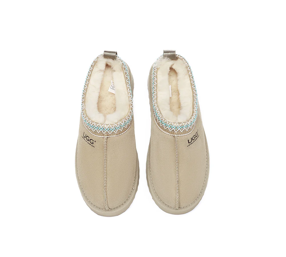 AUSTRALIAN SHEPHERD? UGG Slippers Sheepskin Wool Ankle Platform Tazzy Ventus
