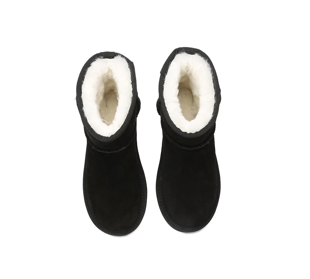 EVERAU? UGG Boots Sheepskin Wool Ankle Mini Classic Suede