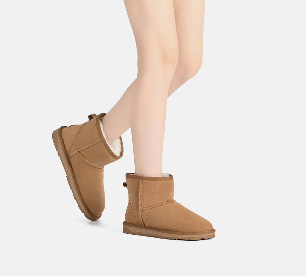 EVERAU? UGG Boots Sheepskin Wool Ankle Mini Classic Suede