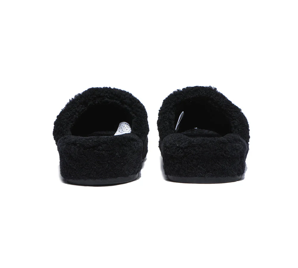 EVERAU? UGG Slippers Women Curly Sheepskin Wool Croft
