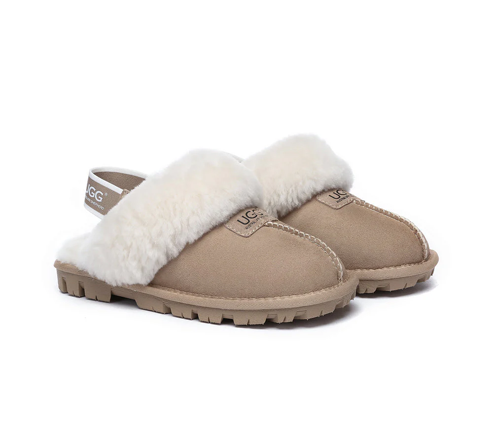 AUSTRALIAN SHEPHERD? 2-Way Style UGG Slippers Sheepskin Wool Removable Strap Slingback Suzie ll