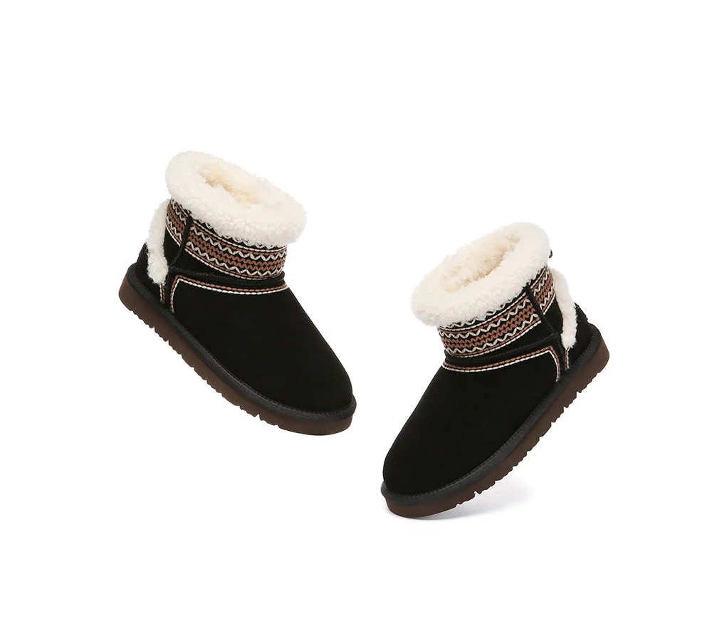 AUSTRALIAN SHEPHERD? UGG Boots Sheepskin Wool Shearling Knitted Mini Ferlat