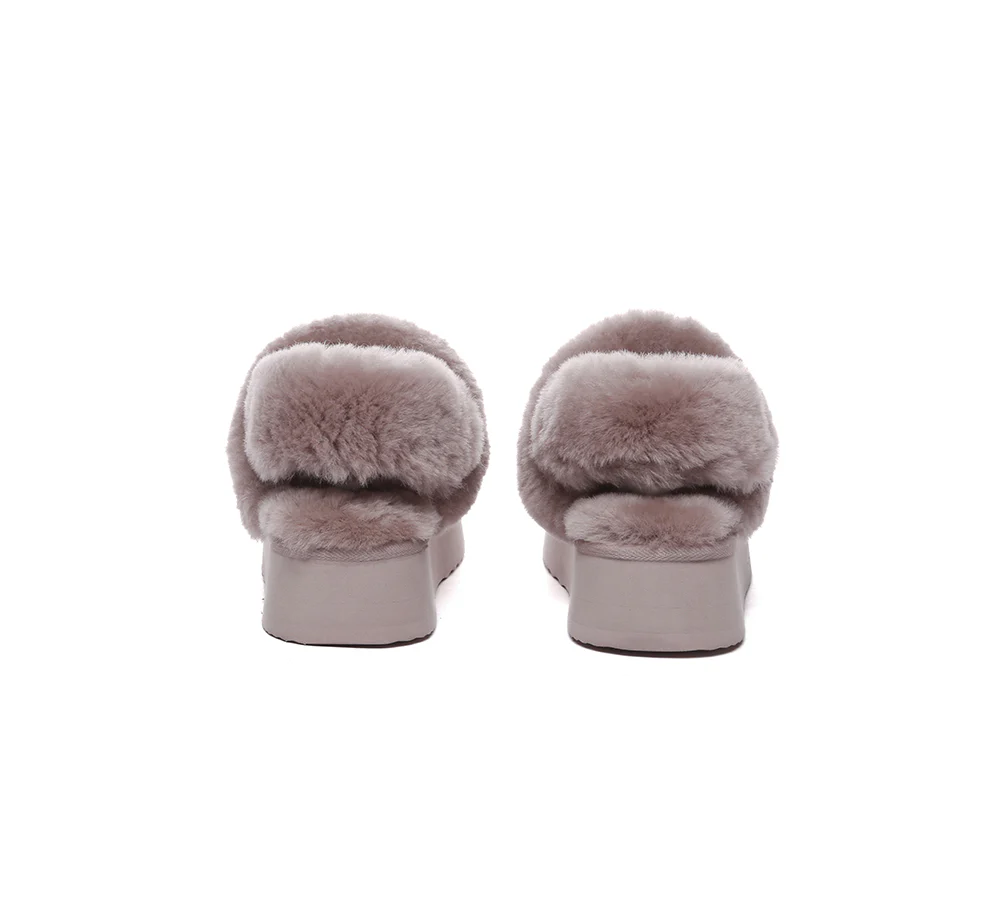 AUSTRALIAN SHEPHERD? UGG Slippers Women Removable Wool Strap Slingback Platform Musa