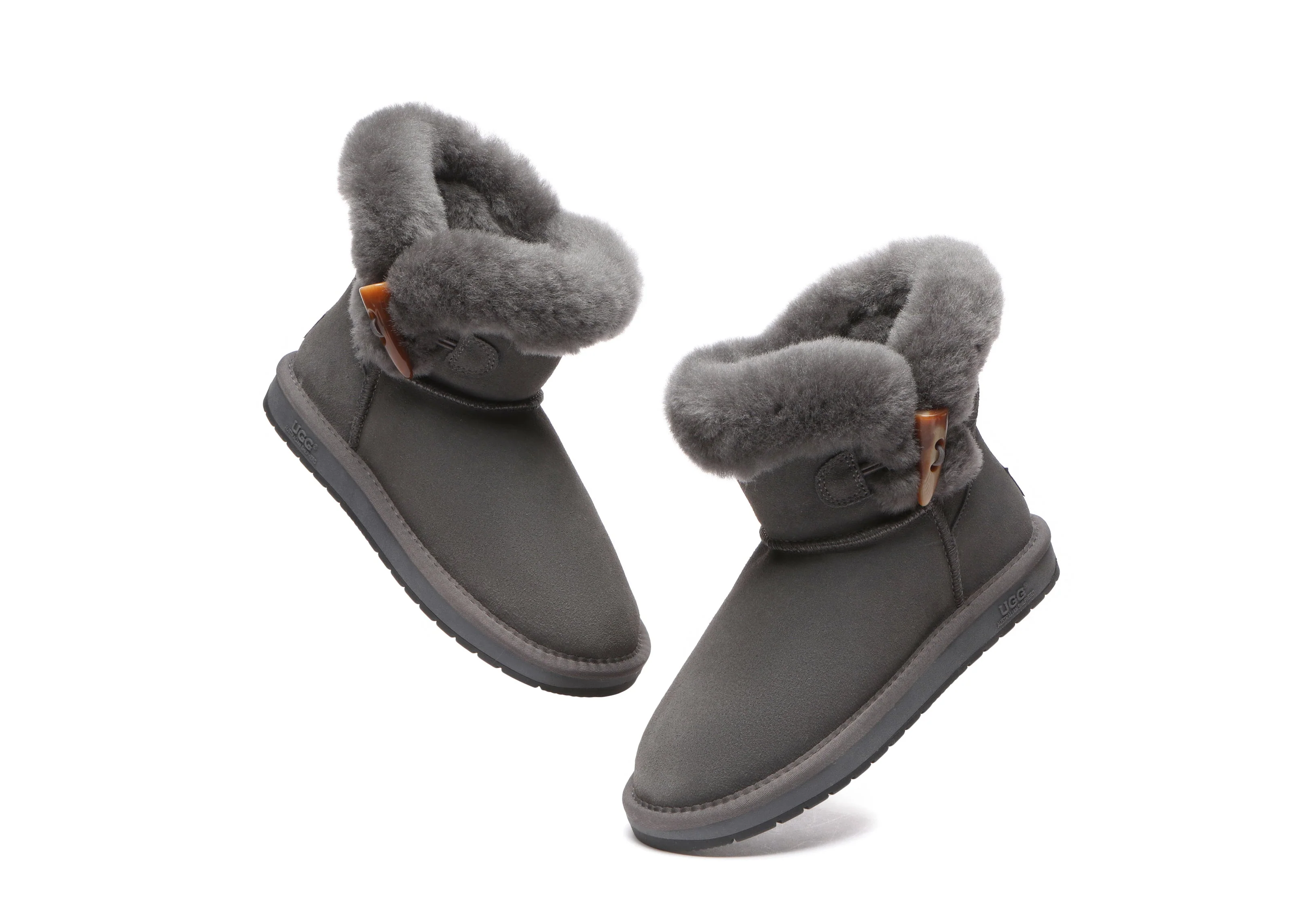 AUSTRALIAN SHEPHERD? UGG Boots Women Sheepskin Wool Horn Toggle Closure Mini Tiara