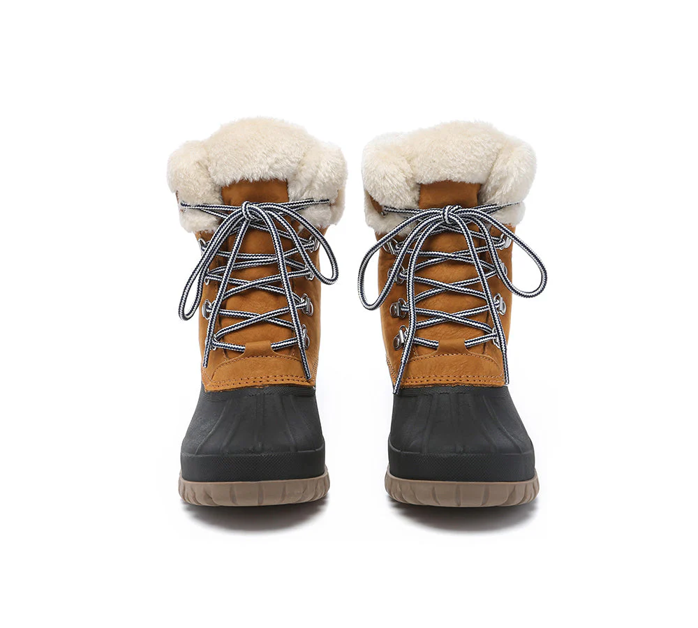 AUSTRALIAN SHEPHERD? Women Lace Up Chunky Snow Boots Natalia