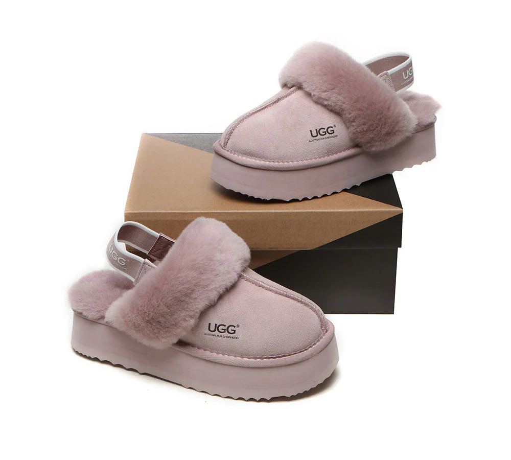 AUSTRALIAN SHEPHERD? 2-Way Style UGG Slippers Women Removable Strap Slingback Platform Muffin