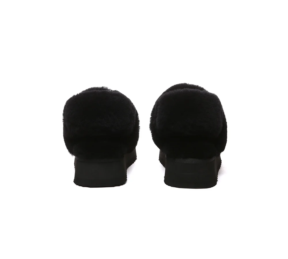 AUSTRALIAN SHEPHERD? UGG Slippers Women Removable Wool Strap Slingback Platform Musa