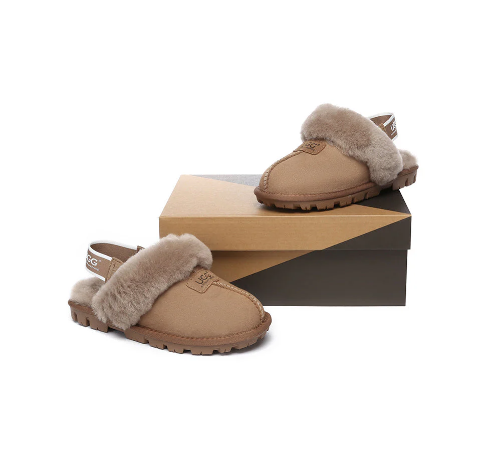 AUSTRALIAN SHEPHERD? 2-Way Style UGG Slippers Sheepskin Wool Removable Strap Slingback Suzie ll