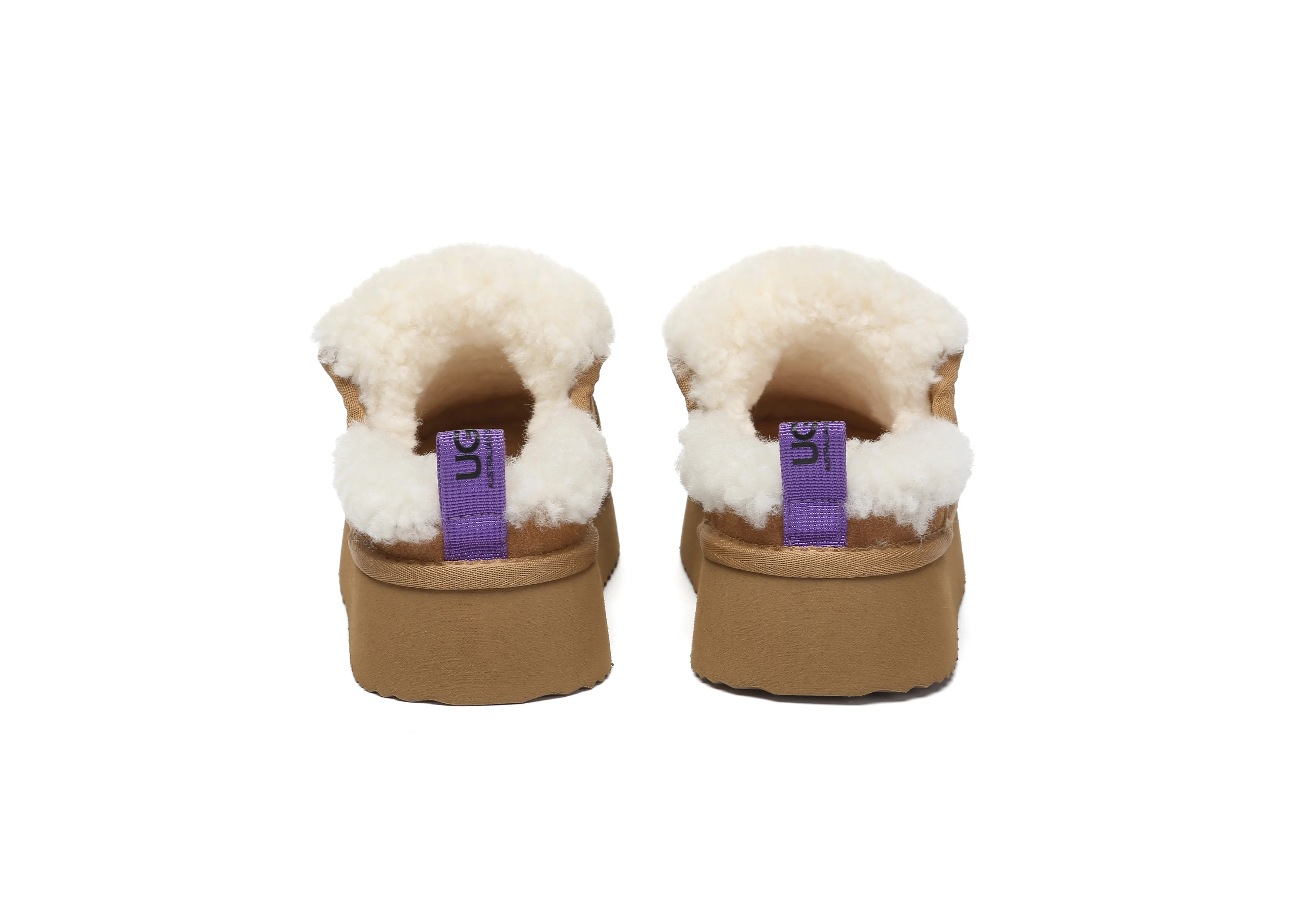 AUSTRALIAN SHEPHERD? UGG Slippers Sheepskin Wool Platform Theia