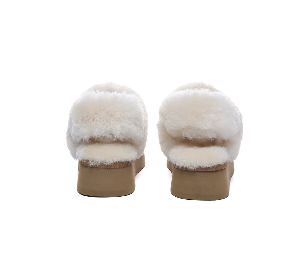 AUSTRALIAN SHEPHERD? UGG Slippers Women Removable Wool Strap Slingback Platform Musa