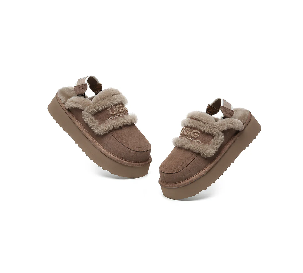 AUSTRALIAN SHEPHERD? UGG Slippers Women Removable Strap Slingback Platform Rilee