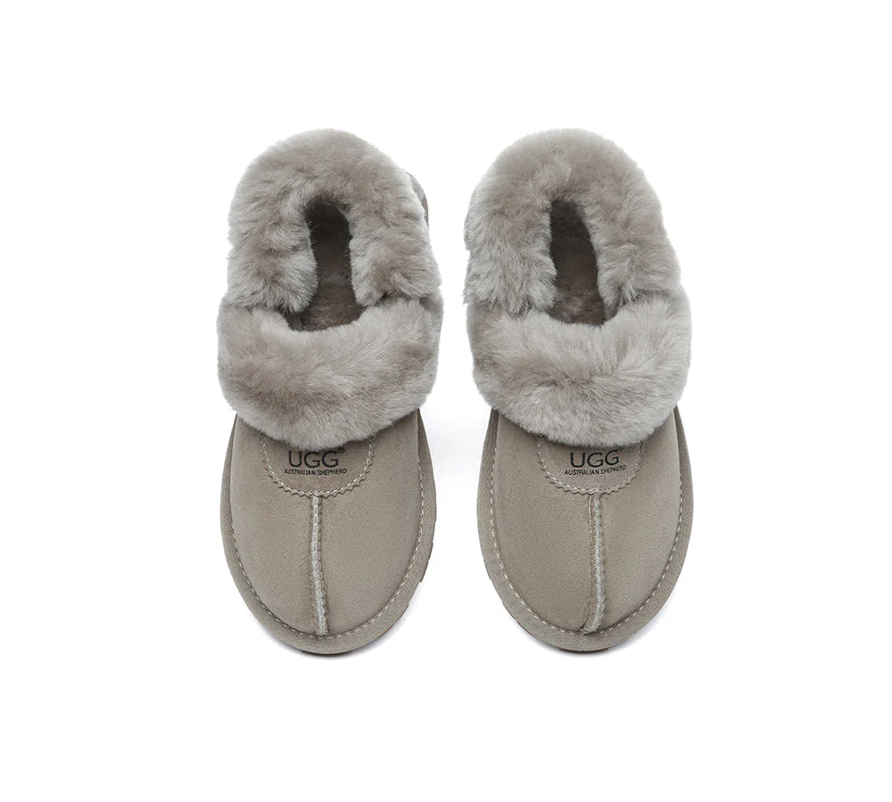 AUSTRALIAN SHEPHERD? UGG Women Slippers Removable Wool Fluffy Strap Slingback Waffle