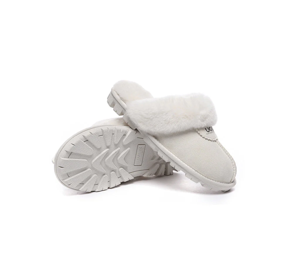 AUSTRALIAN SHEPHERD? UGG Slippers Double Face Sheepskin Wool Scuff Waffle