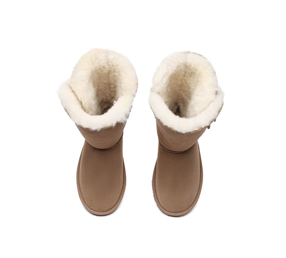 UGG EVERAU? UGG Boots Double Faced Sheepskin Wool Tall Button
