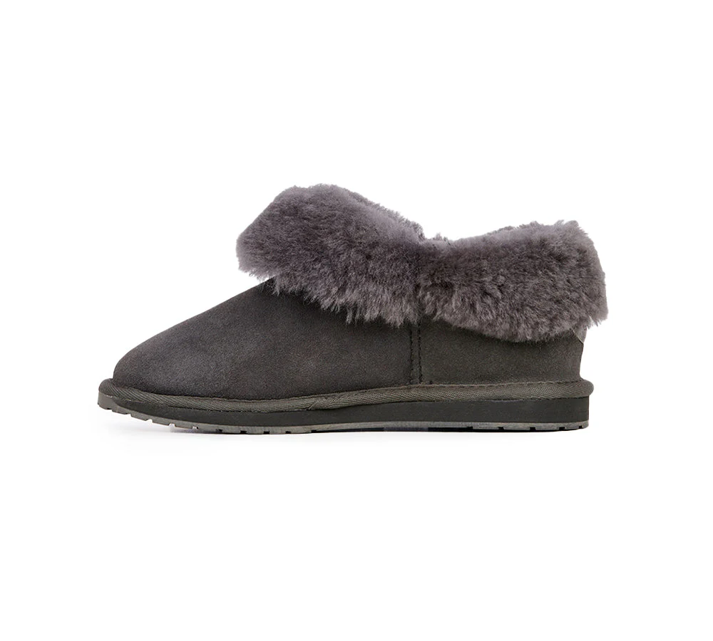 EMU? UGG Slippers Australian Made Sheepskin Wool Platinum Mintaro