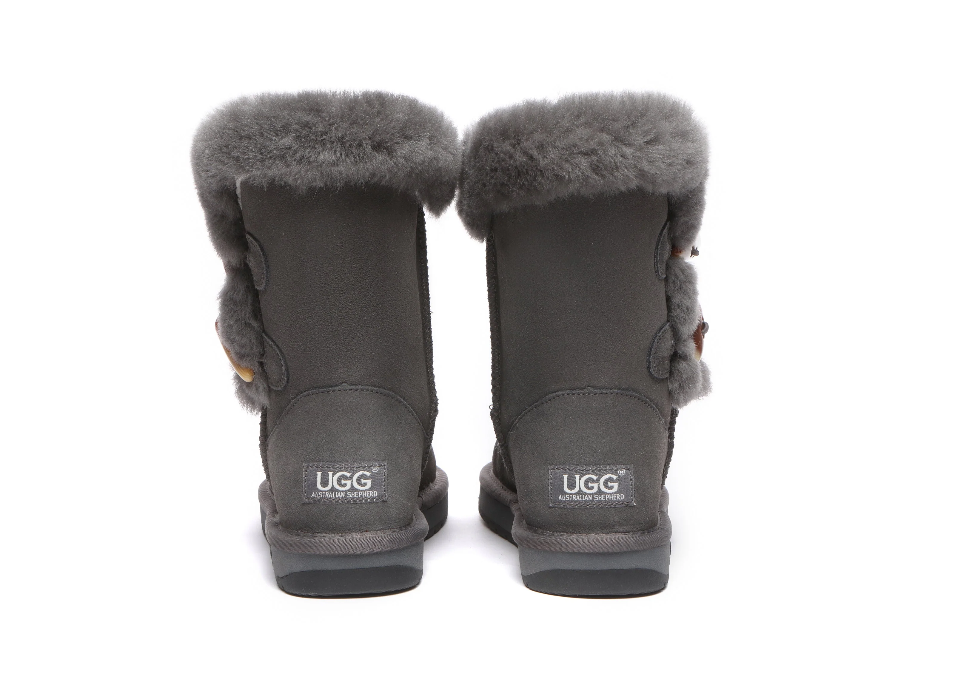 AUSTRALIAN SHEPHERD? UGG Boots Women Sheepskin Wool Horn Toggle Closure Short Talia