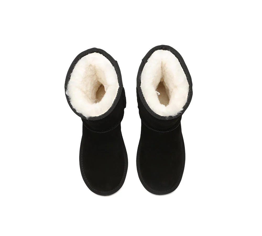 EVERAU? UGG Boots Sheepskin Wool Mid Calf Short Classic Suede