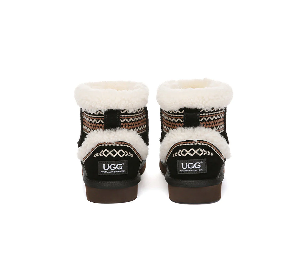 AUSTRALIAN SHEPHERD? UGG Boots Sheepskin Wool Shearling Knitted Mini Ferlat