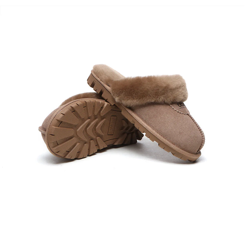 AUSTRALIAN SHEPHERD? UGG Slippers Double Face Sheepskin Wool Scuff Waffle