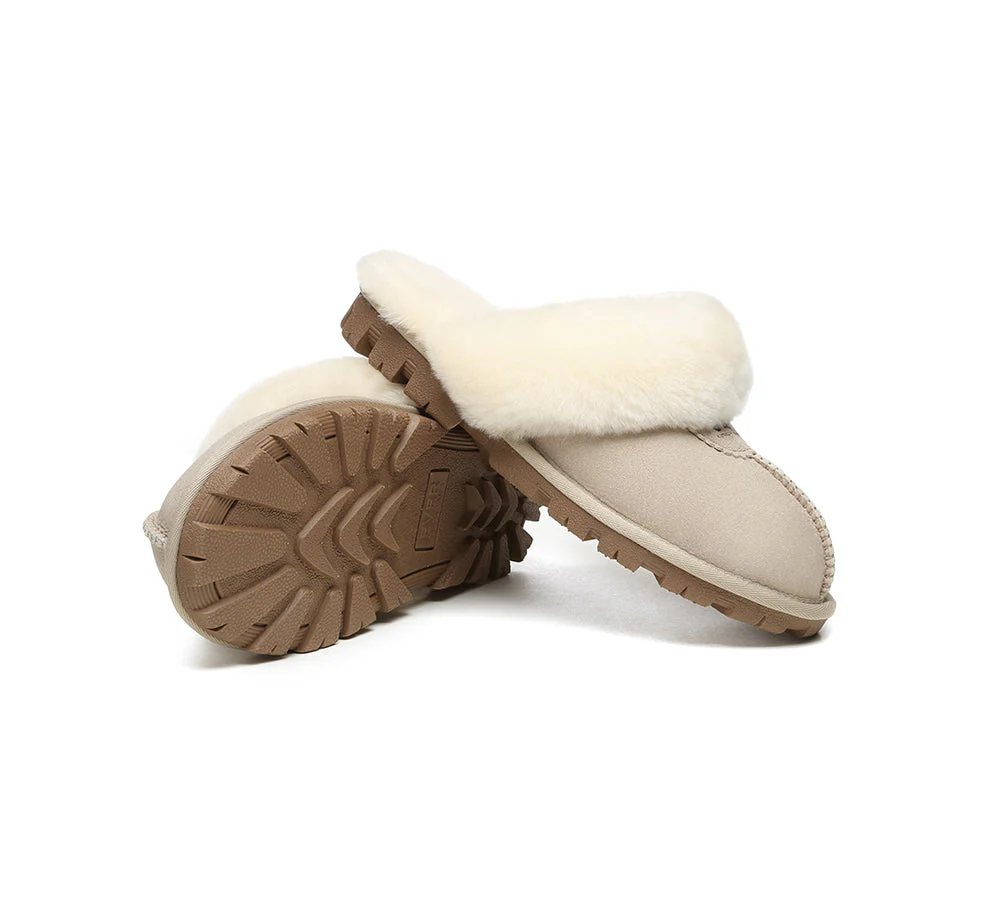 AUSTRALIAN SHEPHERD? UGG Slippers Double Face Sheepskin Wool Scuff Waffle