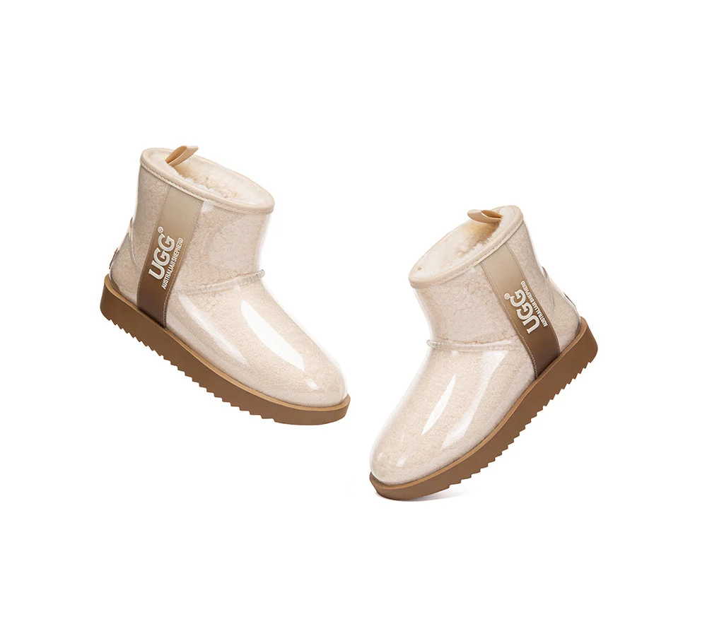 AUSTRALIAN SHEPHERD? UGG Boots Women Clear Waterproof Shearling Coated Neo
