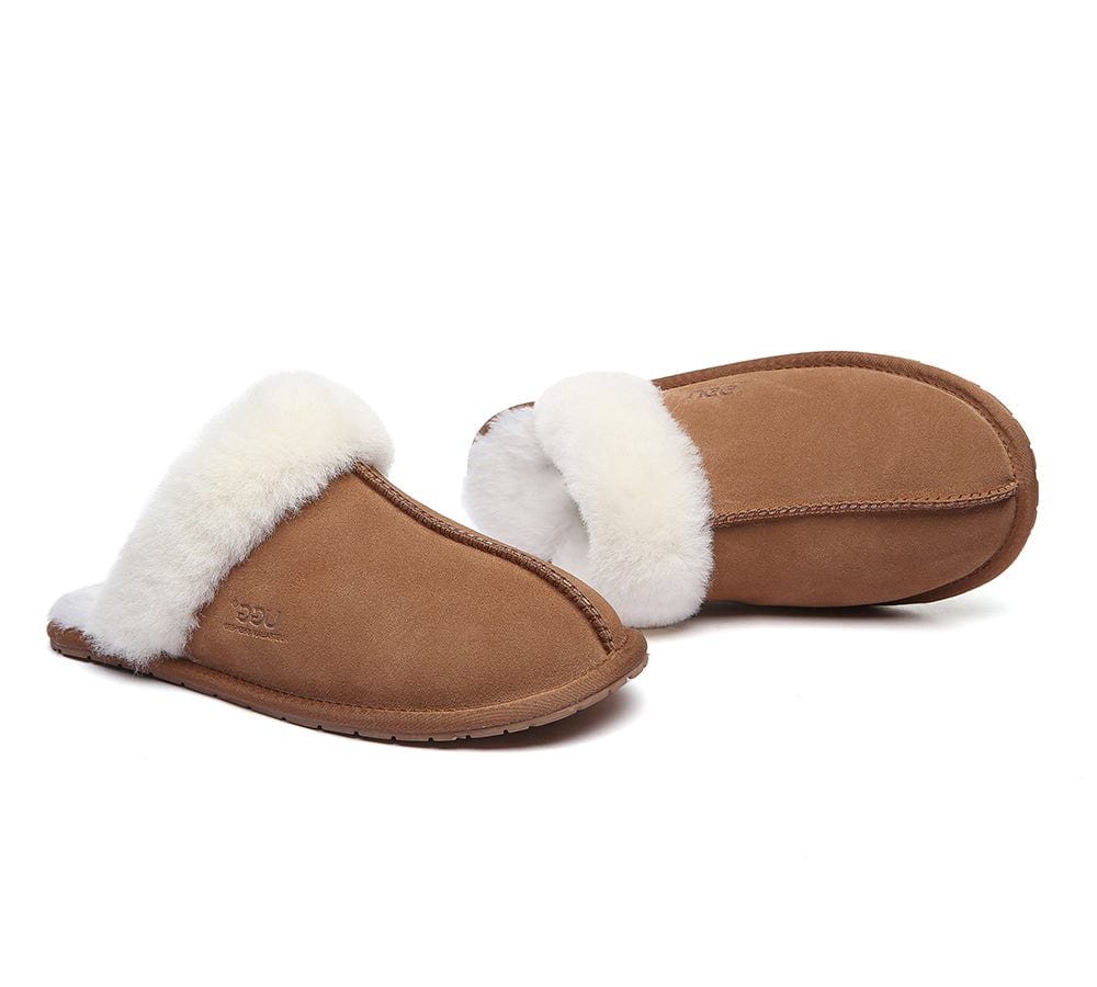 AUSTRALIAN SHEPHERD? UGG Slippers Premium Sheepskin Wool Scuff Rosa