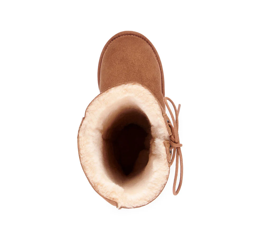 EMU? UGG Boots Australian Made Double-Face Sheepskin Tall Platinum Hi Lace