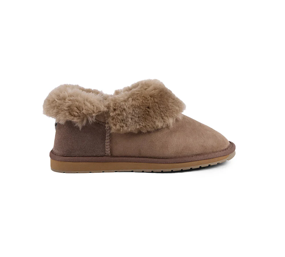 EMU? UGG Slippers Australian Made Sheepskin Wool Platinum Mintaro