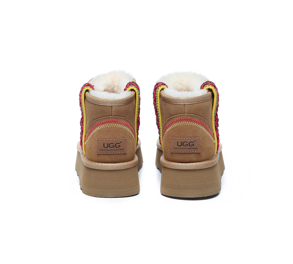 AUSTRALIAN SHEPHERD? UGG Boots Sheepskin Wool Ankle Platform Tazzy Vance