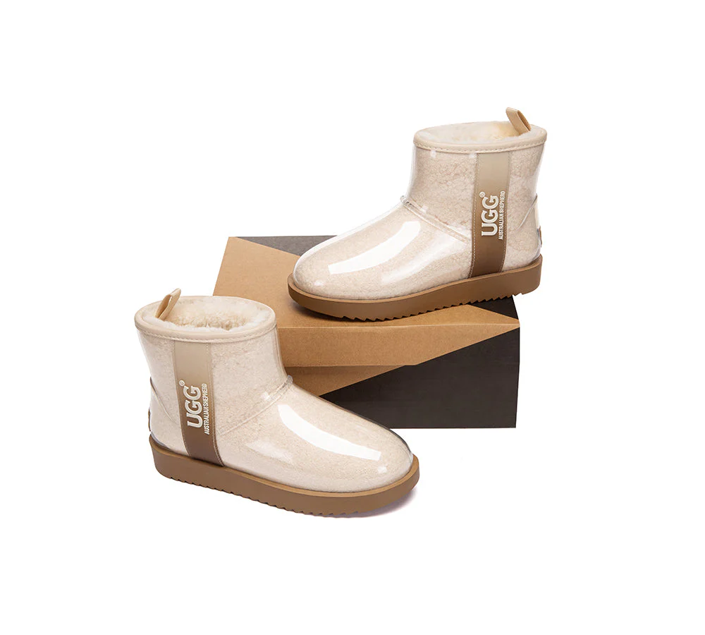 AUSTRALIAN SHEPHERD? UGG Boots Women Clear Waterproof Shearling Coated Neo