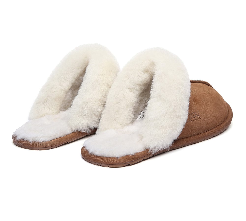 AUSTRALIAN SHEPHERD? UGG Slippers Premium Sheepskin Wool Scuff Rosa