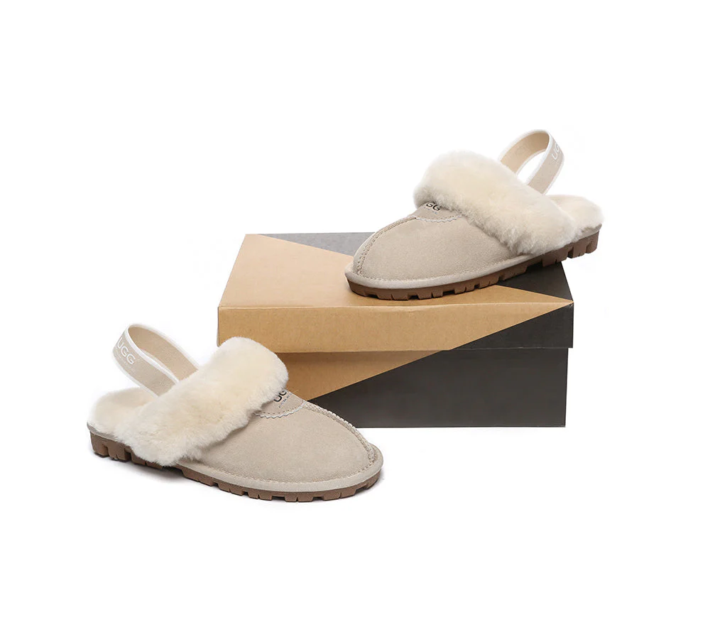 AUSTRALIAN SHEPHERD? UGG Slippers Sheepskin Wool Slingback Waffle Plus