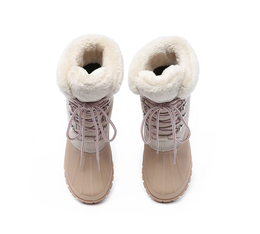 AUSTRALIAN SHEPHERD? Women Lace Up Chunky Snow Boots Natalia