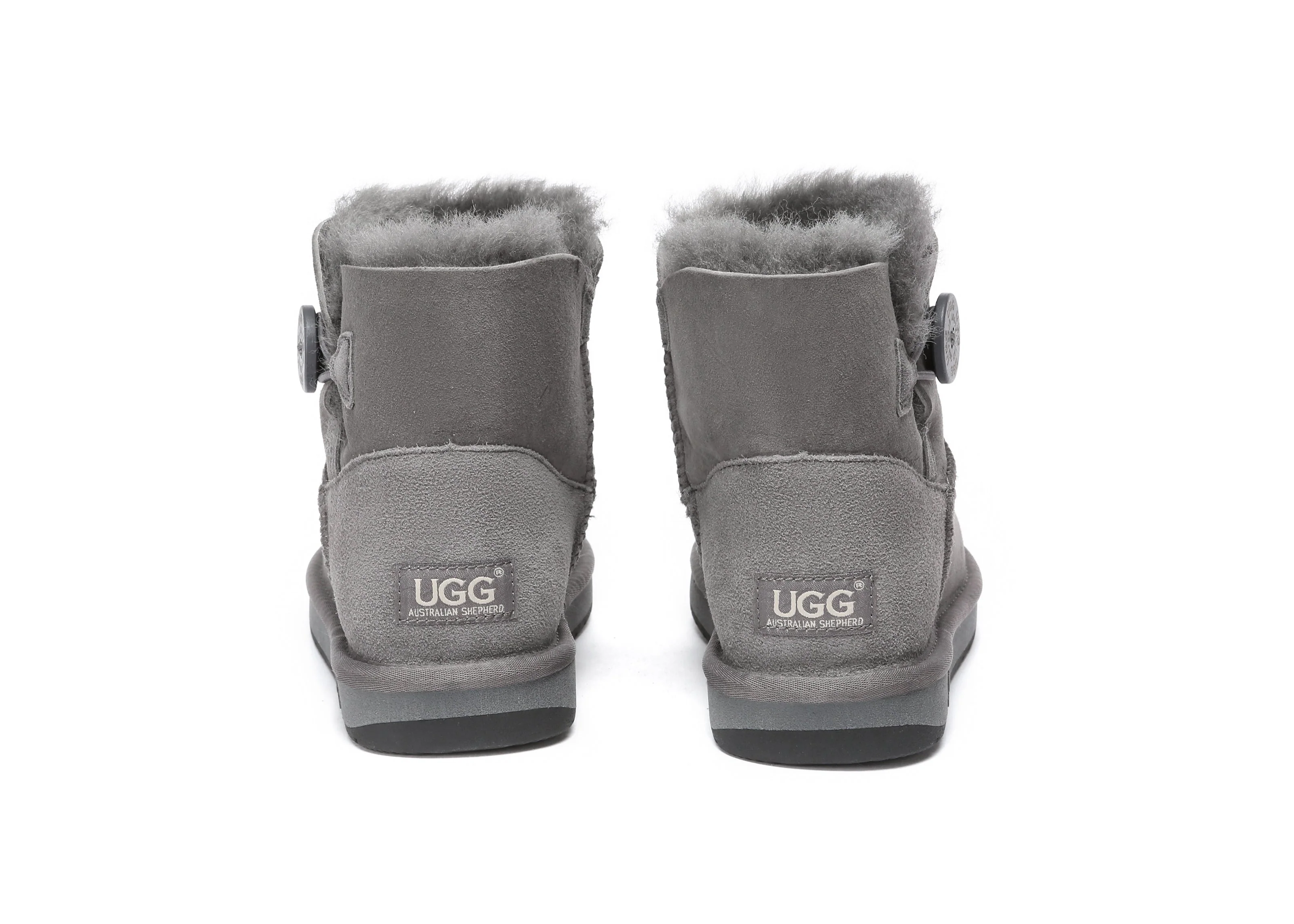 AUSTRALIAN SHEPHERD? UGG Boots Double Face Sheepskin Wool Mini Button