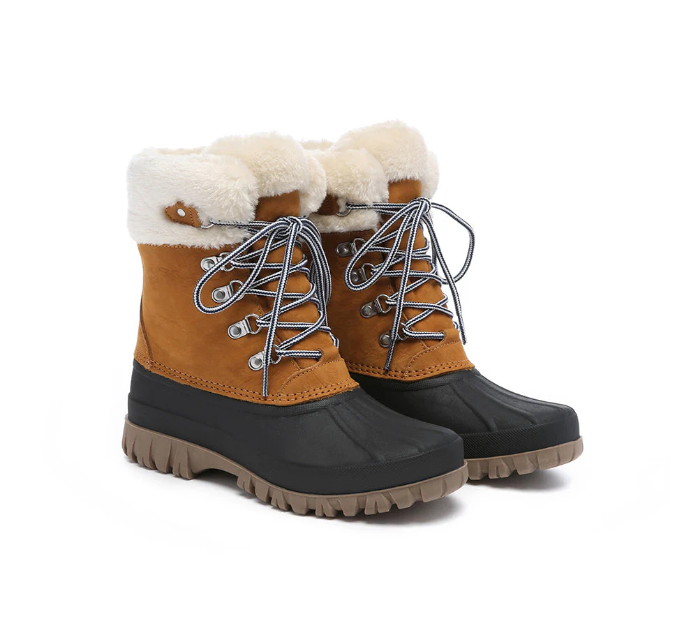 AUSTRALIAN SHEPHERD? Women Lace Up Chunky Snow Boots Natalia